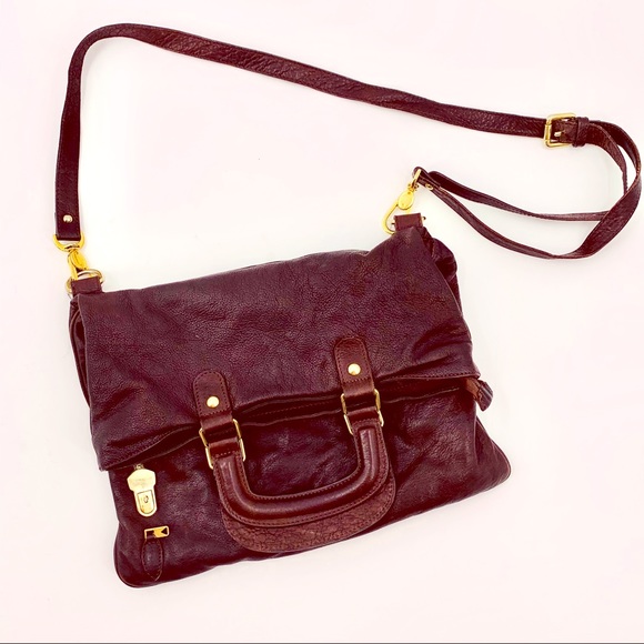 Claudia Firenze Handbags - Claudia Firenze Brown Italian Leather Crossbody
